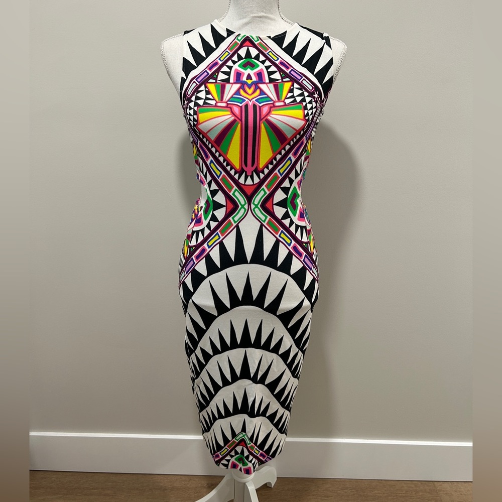 Mara Hoffman bodycon side cutout neon cosmic dress